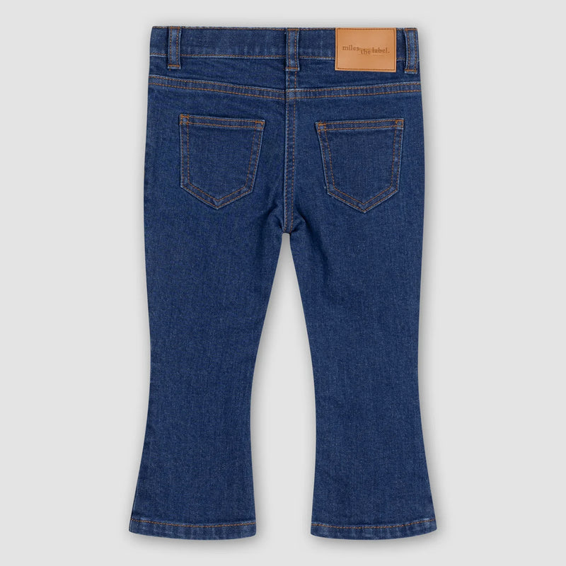 Classic Blue Girl's Bell Bottom Jeans | Miles The Label-2
