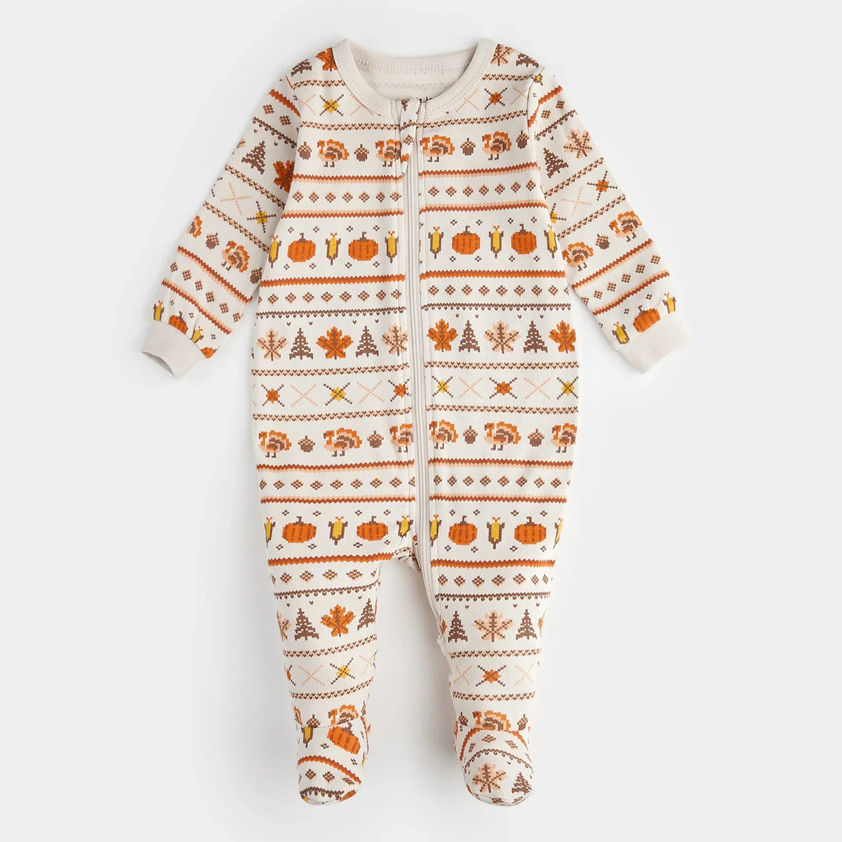 Harvest Fair Isle Print Sleeper | Petit Lem-1