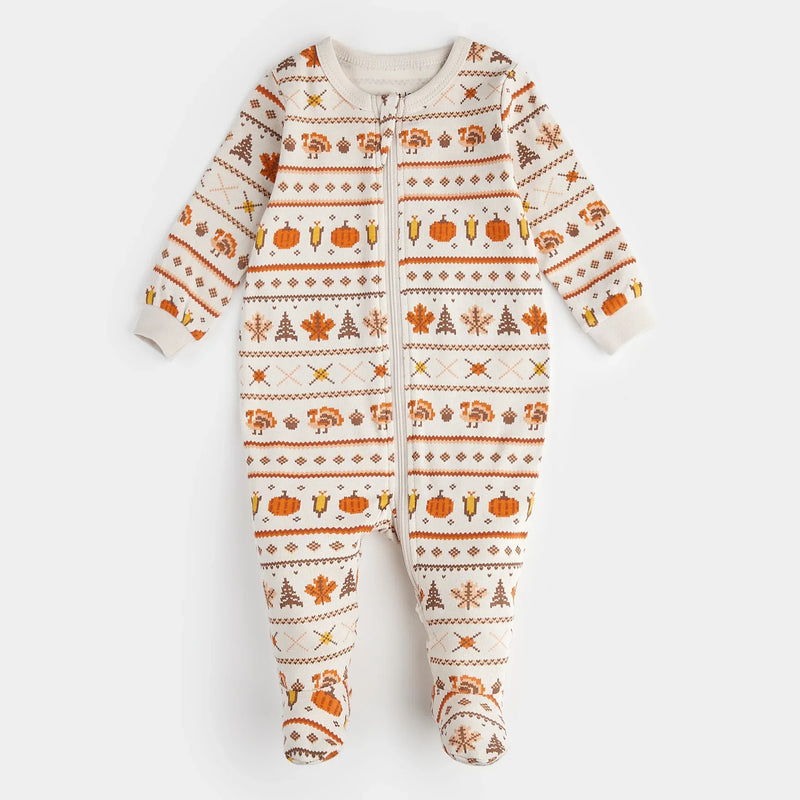 Harvest Fair Isle Print Sleeper | Petit Lem-1