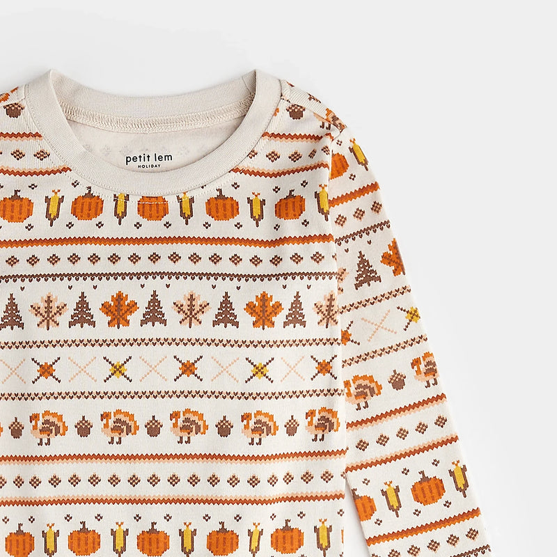 Harvest Fair Isle Print PJ Set | Petit Lem-2
