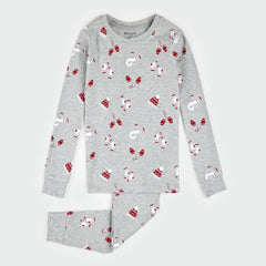 Mitts and Pieces Print on Heather Grey PJ Set | Petit Lem-1