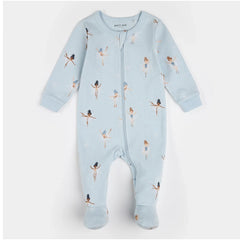 Sugar Plum Fairy Print on Ice Blue Sleeper | Petit Lem-1