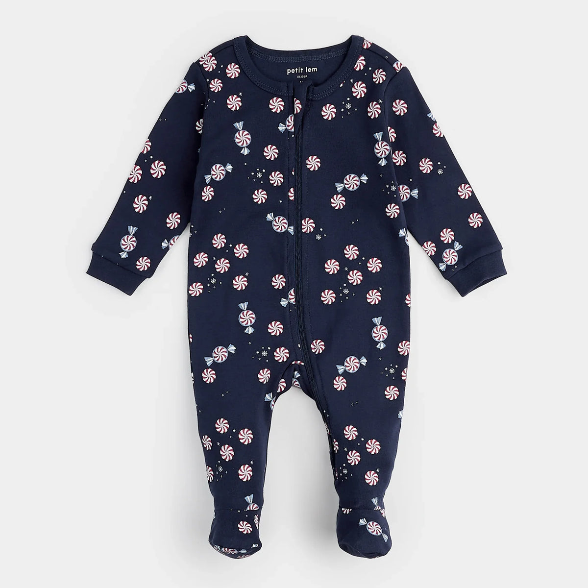 Starlight Spirals on Dress Blue Sleeper | Petit Lem-1