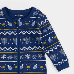 Hanukkah Fair Isle Print Sleeper | Petit Lem-2