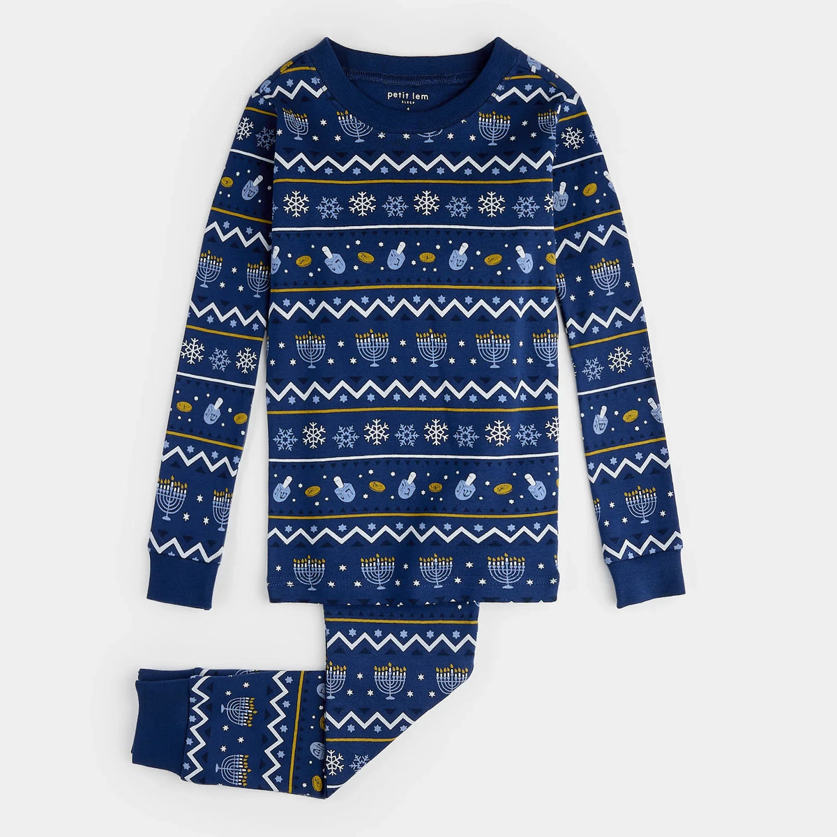 Hanukkah Fair Isle Print PJ Set | Petit Lem-1