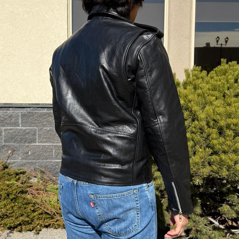 Open Road Men’s Buffalo Leather Biker Jacket with Removable Lining-3