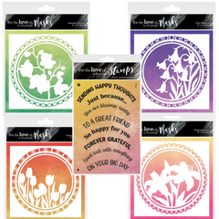 Silhouette Flower Masks and Sentiment Stamp Set-1