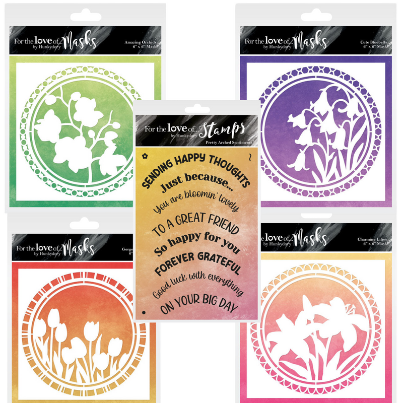 Silhouette Flower Masks and Sentiment Stamp Set-1