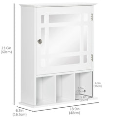 White Bathroom Mirror Cabinet – Wall-Mounted Medicine Cabinet with 3-Shelf Organizer (United States & Canada Delivery Only)-5