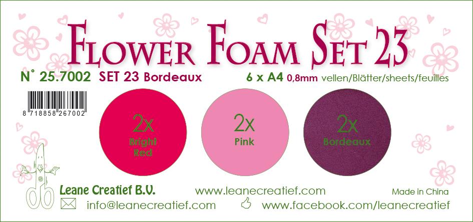 Flower Foam Set 23, 6 Sheets A4 3X2 Bordeaux Colours-1