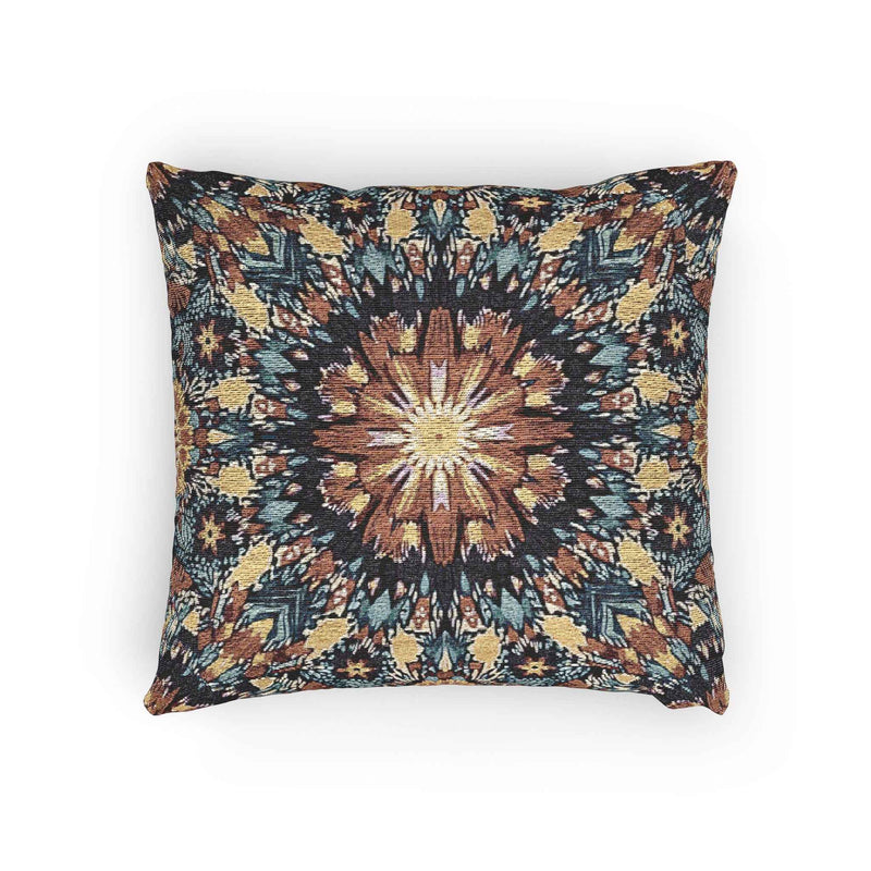 Geometric Mandala Woven Pillow | Boho Mosaic Throw Pillow-9