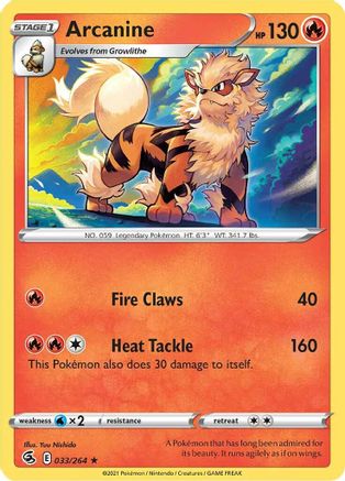 Arcanine 33/264 - SWSH08 Fusion Strike-1