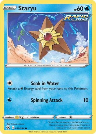 Staryu 52/264 - SWSH08 Fusion Strike Reverse Holofoil-1