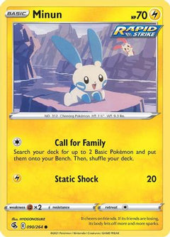 Minun 90/264 - SWSH08 Fusion Strike Reverse Holofoil-1