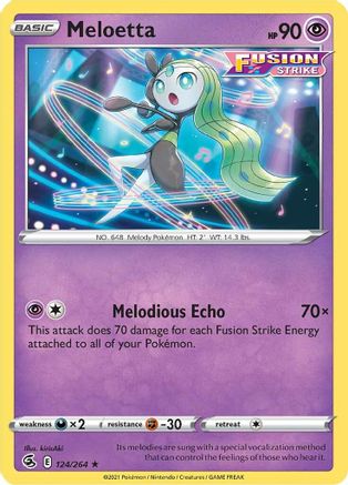 Meloetta 124/264 - SWSH08 Fusion Strike Reverse Holofoil-1