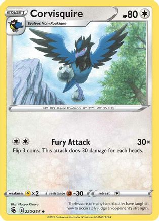 Corvisquire 220/264 - SWSH08 Fusion Strike Reverse Holofoil-1