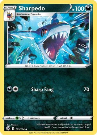 Sharpedo 163/264 - SWSH08 Fusion Strike Reverse Holofoil-1