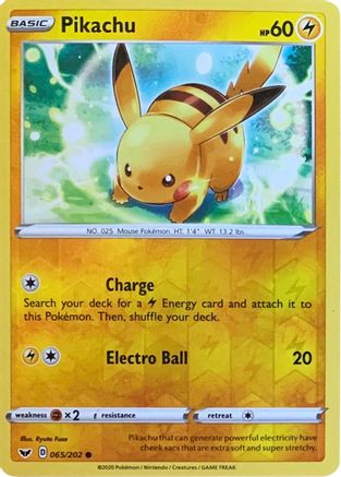 Pikachu - 065/202 (Reverse Cosmos Holo) 65 - Miscellaneous Cards & Products Reverse Holofoil-1