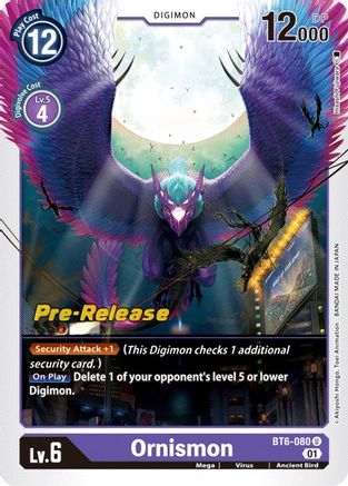 Ornismon (BT6-080) - Double Diamond Pre-Release Cards Foil-1