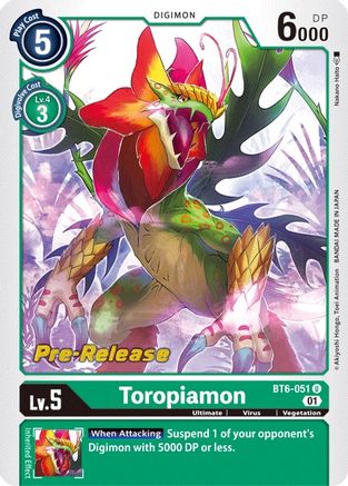 Toropiamon (BT6-051) - Double Diamond Pre-Release Cards Foil-1