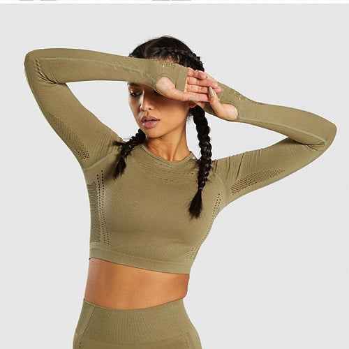 Quick-Drying Seamless Yoga Wear – Women’s Sports T-Shirt-2