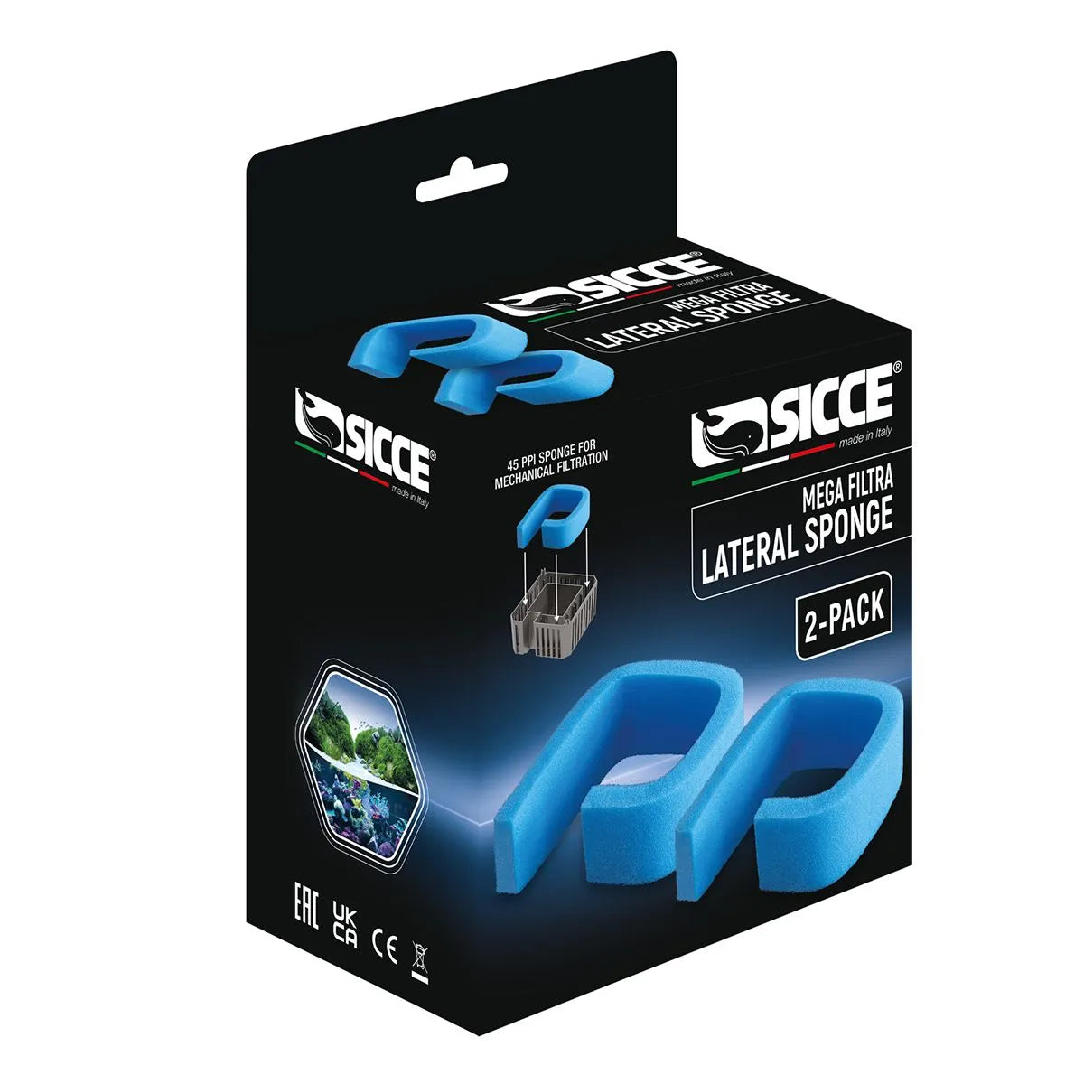 Sicce Mega Filtra Lateral Blue Sponges (2 Pack)-1