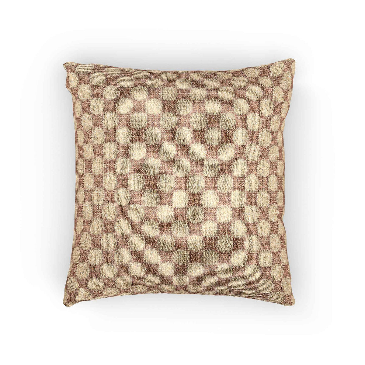 Woven Checkered Pattern Pillow | Neutral Brown Geometric Throw Pillow-1