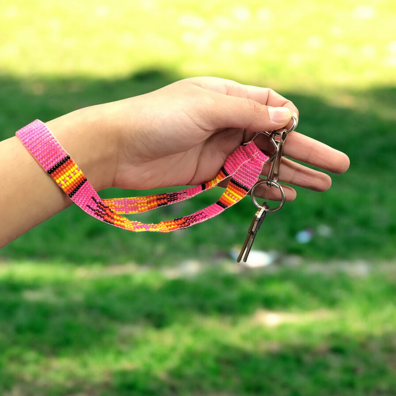 Pink Native American Style Wrist Lanyard-2
