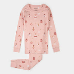 PJ Set | Ornaments Print on Rose | Petit Lem-1