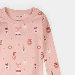 PJ Set | Ornaments Print on Rose | Petit Lem-2