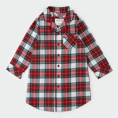 Flannel Night Gown | Red Tartan Plaid | Petit Lem-2