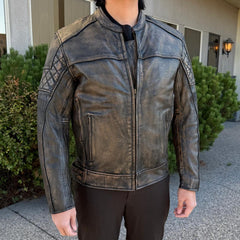 Unik International Men's Reflective Stripe Motorcycle Jacket-1