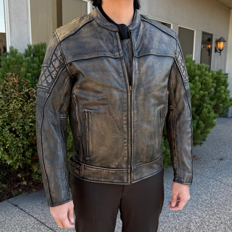 Unik International Men's Reflective Stripe Motorcycle Jacket-1