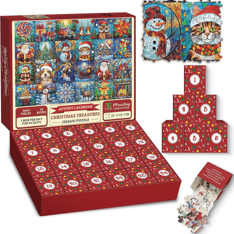 Christmas Puzzle Countdown Calendar, Holiday Jigsaw Puzzle-4