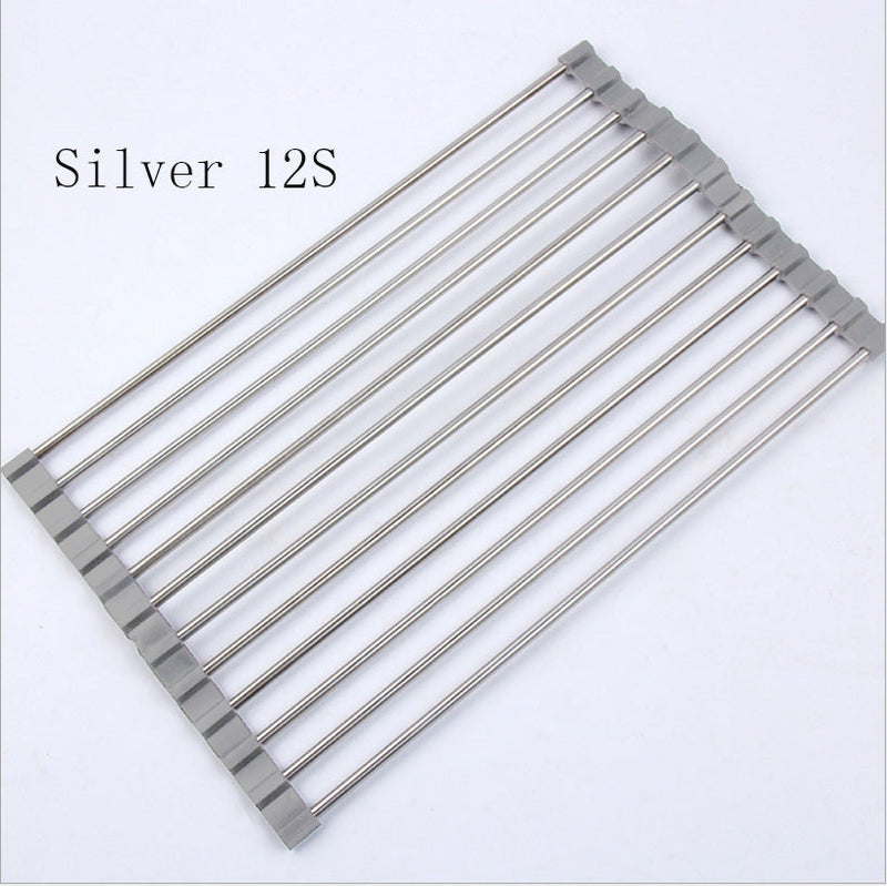 Folding Kitchen Drain Sink Rack Stainless Steel-24