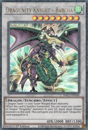 Dragunity Knight - Barcha (Duel Terminal) (HAC1-EN165) - Hidden Arsenal: Chapter 1 1st Edition