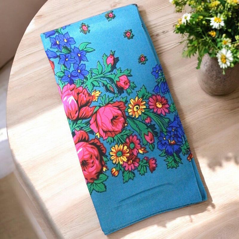 Teal Kokum Scarf-1