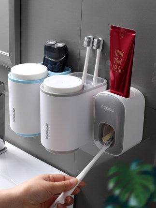 Wall Mounted Automatic Toothpaste Holder Bathroom Accessories Set Dispenser-5
