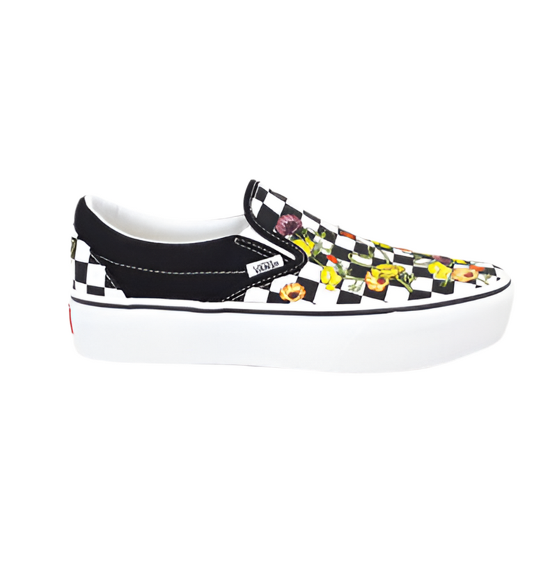 Vans 'Classic Slip-On Stackform' Shoes - Poppy/Black Checkerboard-1