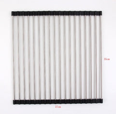 Folding Kitchen Drain Sink Rack Stainless Steel-14