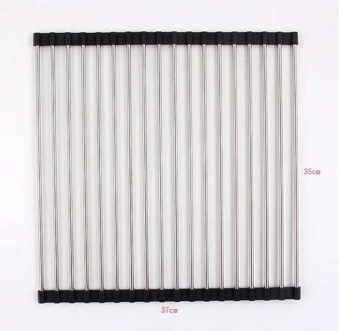 Folding Kitchen Drain Sink Rack Stainless Steel-14