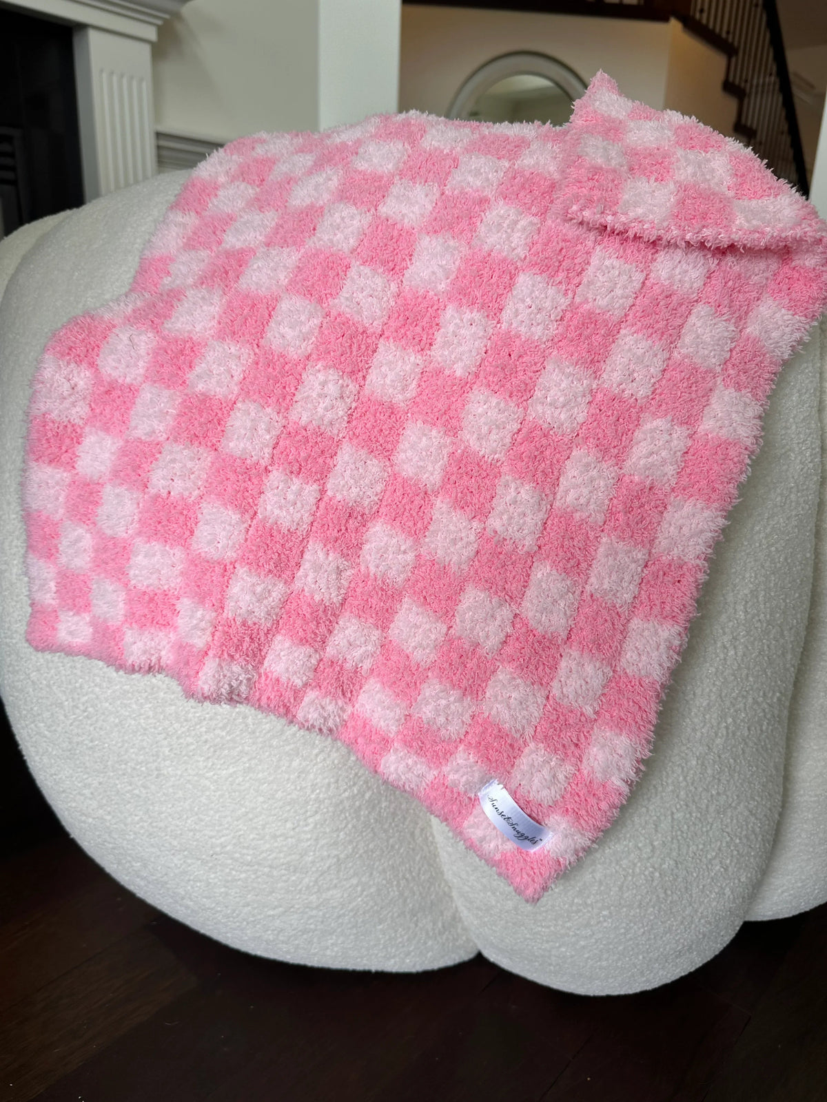 Cotton Candy Check Print Lovey-11