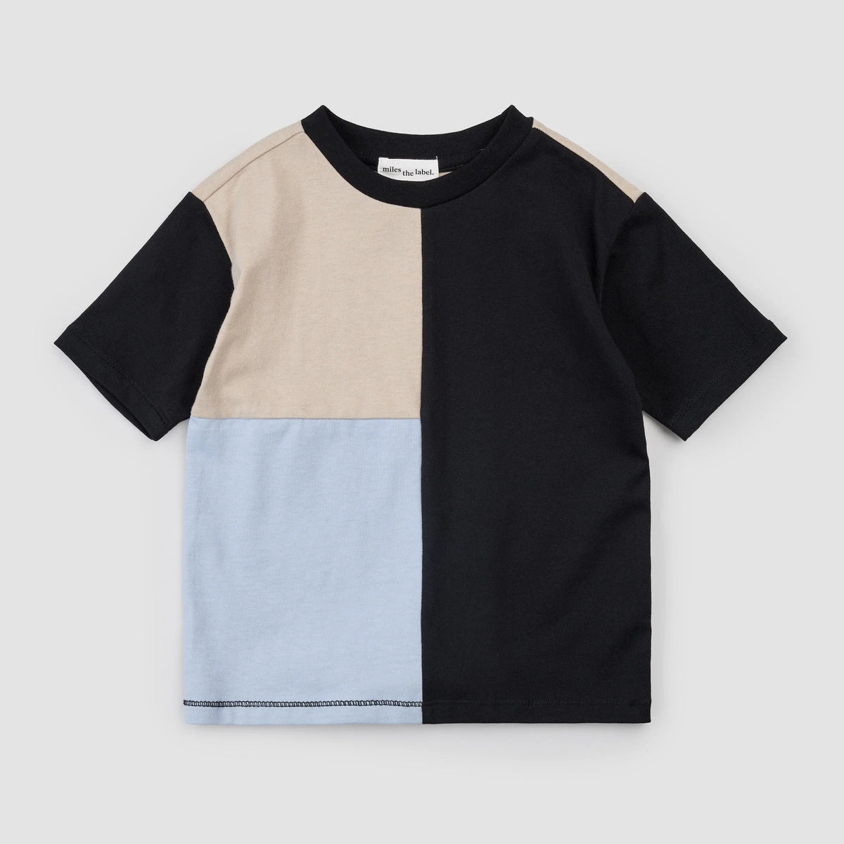 Colour Block T-Shirt | Taupe | Miles The Label-1