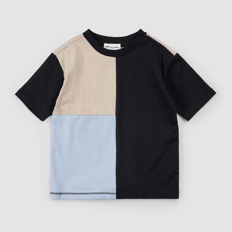 Colour Block T-Shirt | Taupe | Miles The Label-1