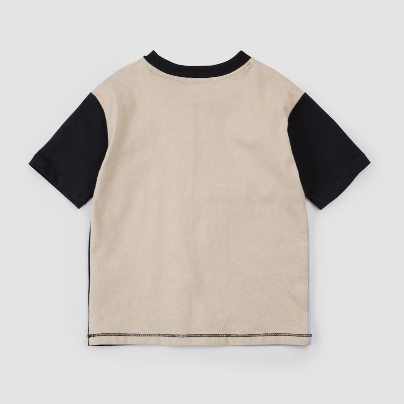 Colour Block T-Shirt | Taupe | Miles The Label-2
