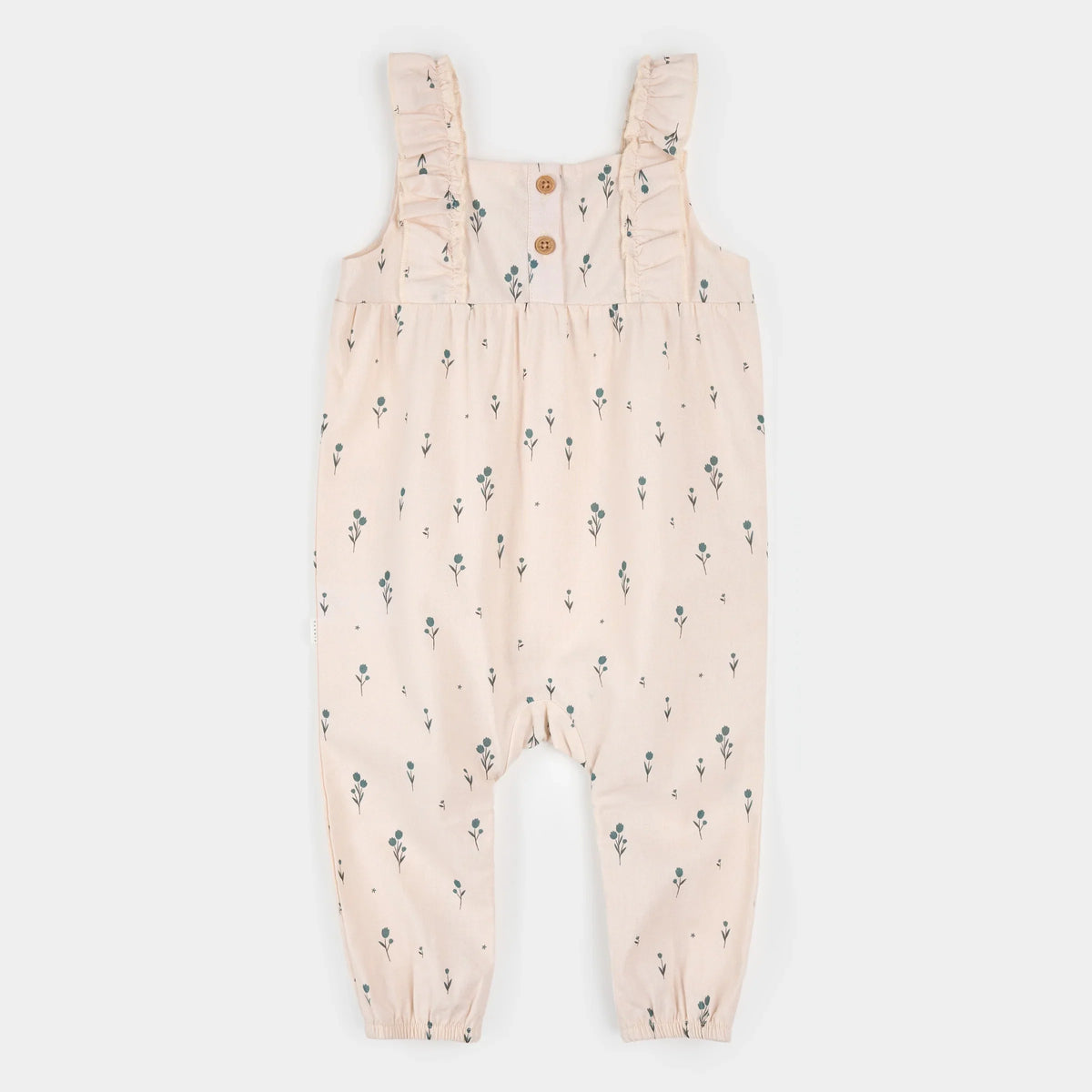 Cross Hatch Playsuit | Blue Tulips on Light Pink | Petit Lem-3