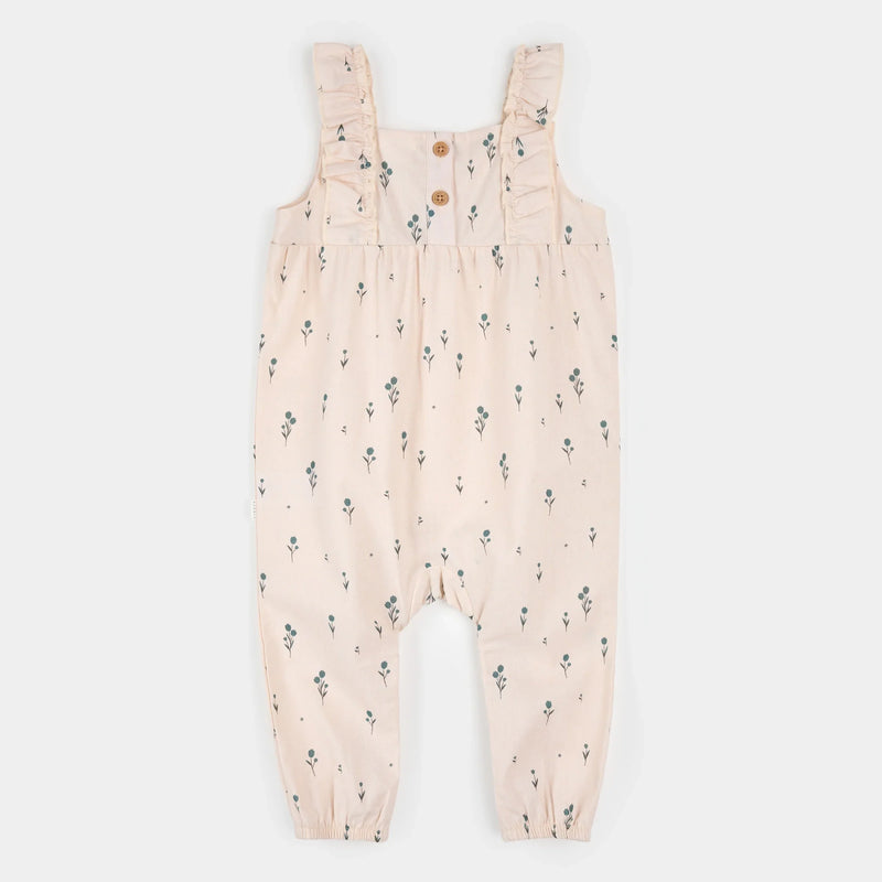 Cross Hatch Playsuit | Blue Tulips on Light Pink | Petit Lem-3