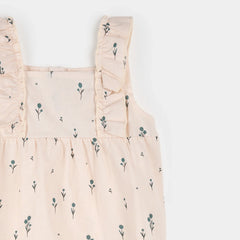 Cross Hatch Playsuit | Blue Tulips on Light Pink | Petit Lem-4