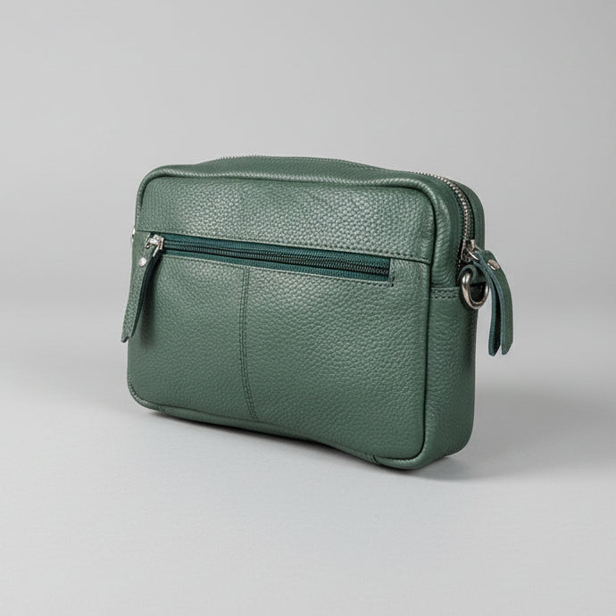 Greenwood Leather Mini Crossbody Bag. Premium Full-Grain Pebbled Leather Handbag-2