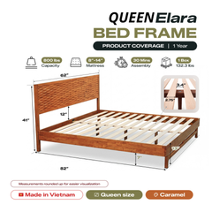 Elara Solid Wood Bed Frame-19